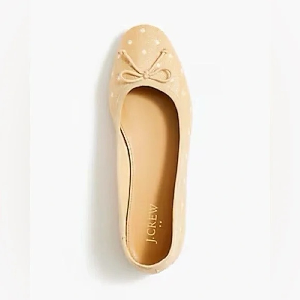J. Crew Factory | Woven Ballet Flats Polka Dot Raffia Various Sizes - Picture 4 of 9